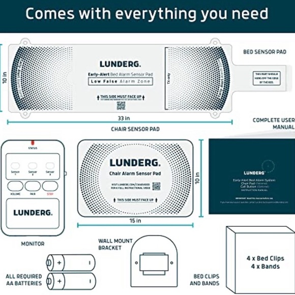 NEW $174.95 Lunderg Early-Alert Bed And Chair Alarm System - Picture 5 of 8